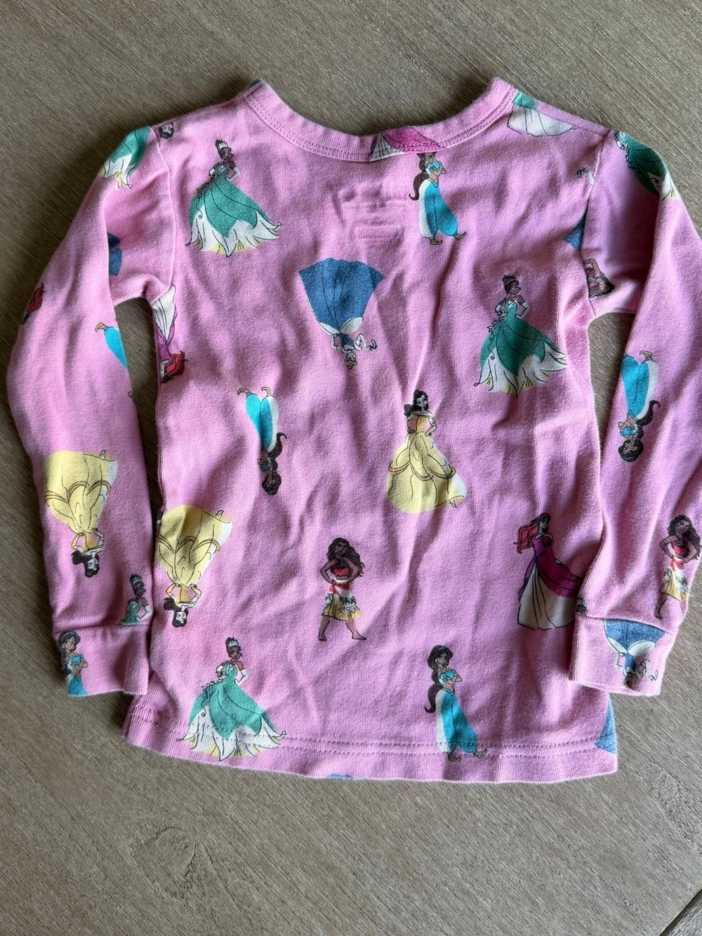 Baby Gap X Disney Princess Ling Sleeved Toddler Girl Pink Pajama Set 4T